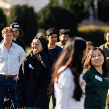 group of people on usf campus