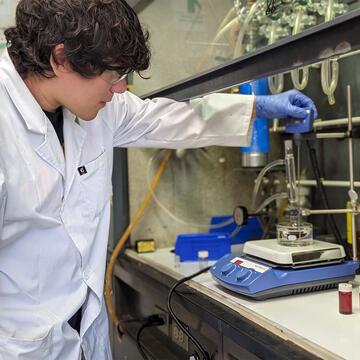 Student working in a lab