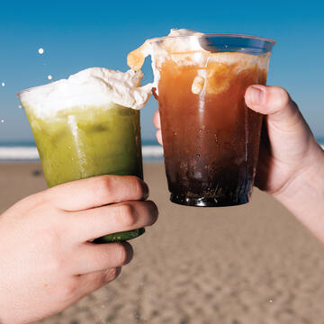 Students cheers their beverages