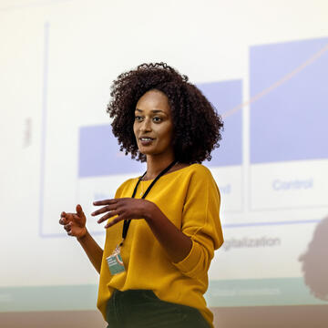 Women giving a presentation