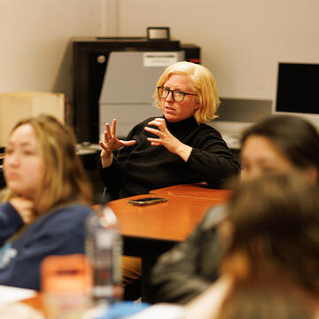 Professor teaching in a class