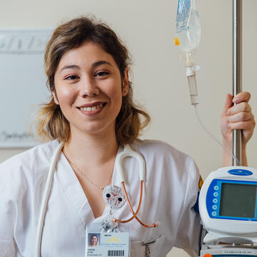 nurse in white scrubs