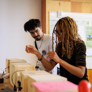 Two students collaborating.