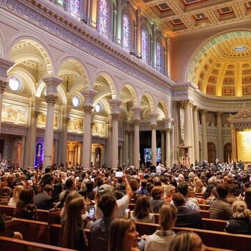 Mass inside of St Ignatius Church.