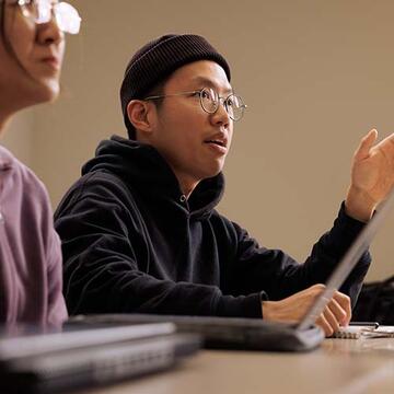 Student speaking in class