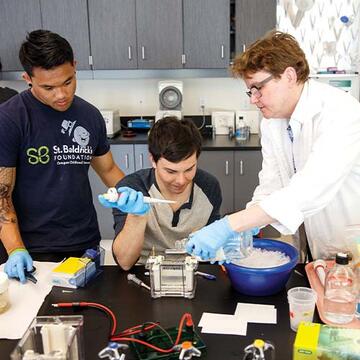 Student working in a lab