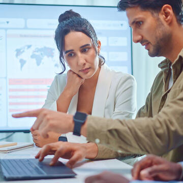 Two analysts look at data