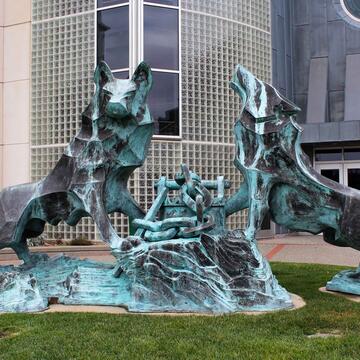Wolf art sculpture