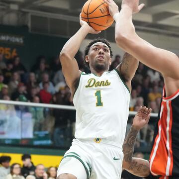 USF Dons player goes up for a shot.