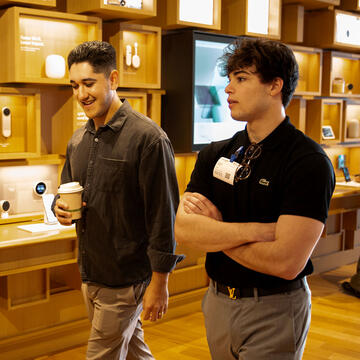 Student tour and conversation on a visit to an SF tech company