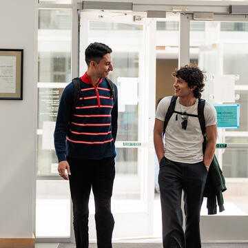 school of law students walk together