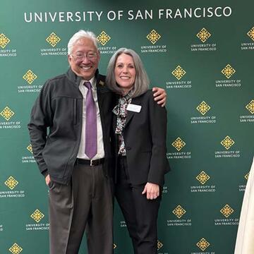 Timothy Chou with the School of Nursing Dean