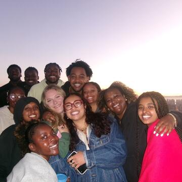 Mahelet Aklilu with a group of friends