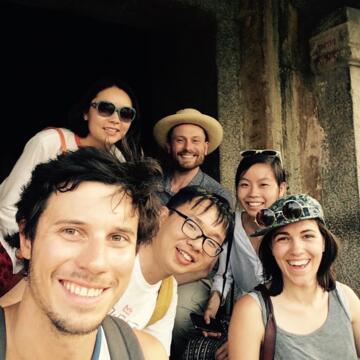 Patrick Krause with students in India