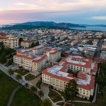 Aerial view of lone mountain