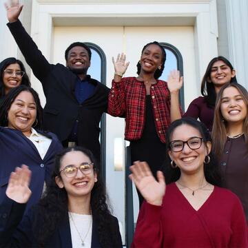 Students in front of the McCarthy Center
