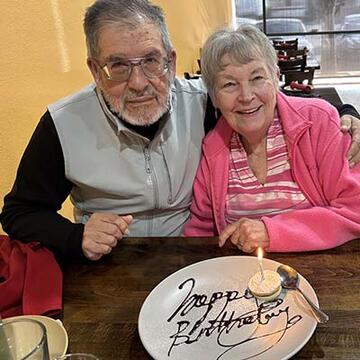 Walter and Evelyn LaTorre celebrating a recent birthday.