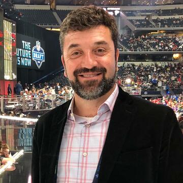 Keith Dobkowski smiling at NFL Draft