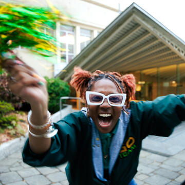 GO team member celebrates orientation.