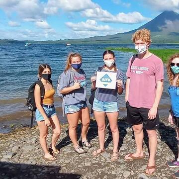 Danielle Marquez, left, along with four other study abroad students