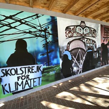 Part of the mural created by students