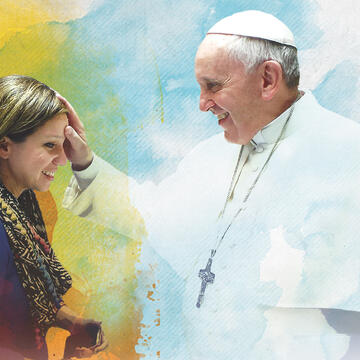 KATIA LÓPEZ-HODOYÁN ’02 blessed by Pope Francis