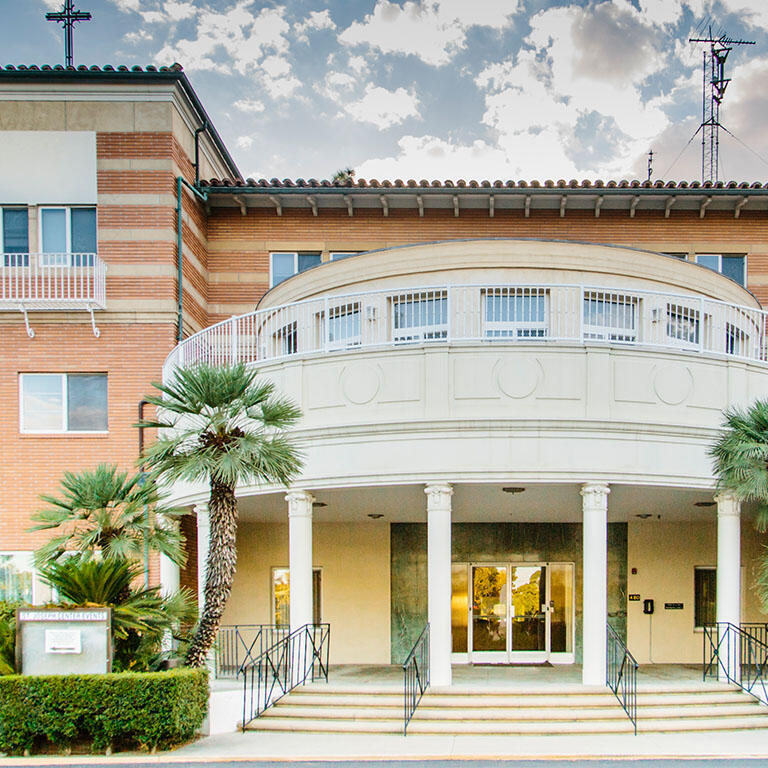 Front entry of the Orange County campus.