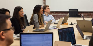 Students in technology focused classroom.