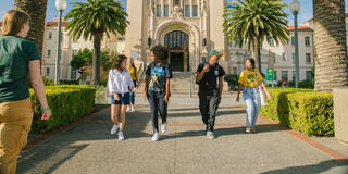 USF Students Walking on Campus