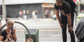 Zac Clark and his solar backpack