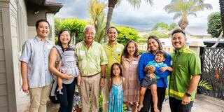 The Leu Family at their home on Oahu, hosting a USF event