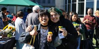 Students with cupcakes at the CAS 100th kick-off