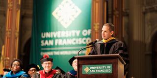 Mayor Daniel Lurie at commencement