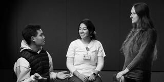 Three nursing students talking