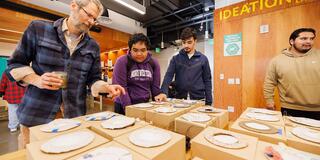 Students share end-of-the-semester projects in the student engineering exhibition.