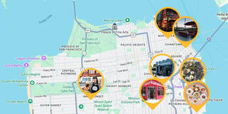 Map of alumni owned restaurants in featured story
