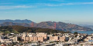 View of San Francisco cityscape and Golden Gate Bridge