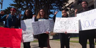 USF students congregating in solidarity