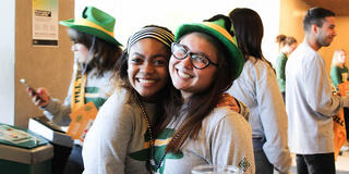 two students celebrating Day of the Dons