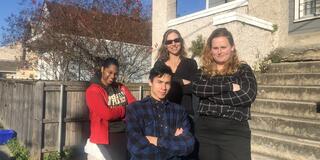 Sallia Wilkins ’21, Dustin Ercolano ‘21, Prof. Lara Bazelon, and Kendall Baron ’21 in Louisiana