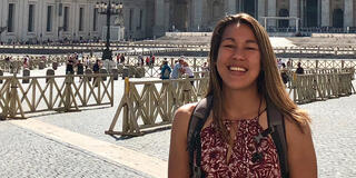 Student studying biotechnology abroad