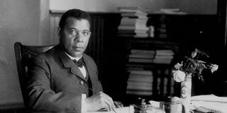 Booker T. Washington at his desk