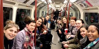 USF students in Organization Development Global immersion class on London subway