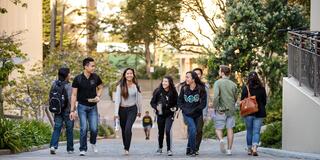 Students walking on campus