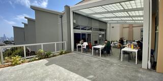 Covered patio at new Lone Mountain dining hall