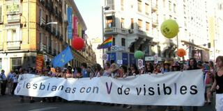 Spanish LGBT community marching in defense of LGBT Rights