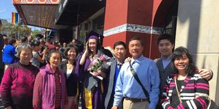 Sandy Tan pictured with family