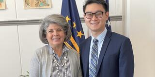 Patty Barron ’80 and Ethan Tan ’21