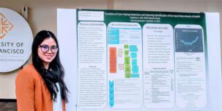Stephanie Le with her research project