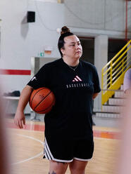 Rachel Cain on a basketball court